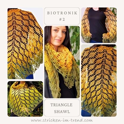 Crochet Pattern Triangle Shawl BioTronik #2 | Geometric Crochet Shawl | Lightweight Wrap PDF