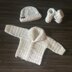 Corbin Newborn Cardigan Hat and Booties Set