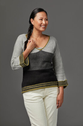 KE009 Middlebury -  Jumper Knitting Pattern for Women in Valley Yarns Hampden by Valley Yarns