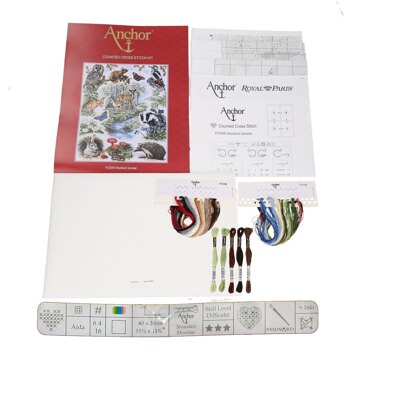 Anchor Woodland Sampler Cross Stitch Kit - 40cm x 30cm