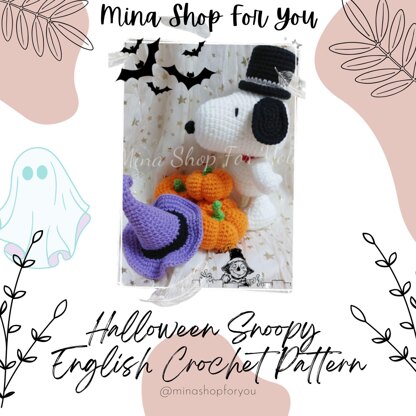 Halloween Snoopy  Amigurumi Crochet Pattern: 7-inches Doll (English PDF)