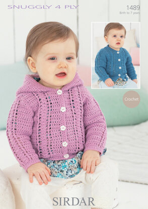 Cardigans in Sirdar Snuggly 4 ply 50g - 1489 - Downloadable PDF
