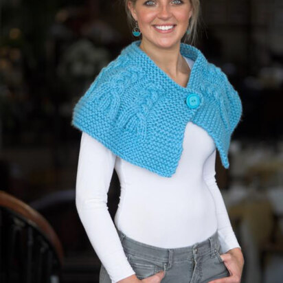 Cabled Capelet in Plymouth Yarn De Aire - 2118 - Downloadable PDF - knitting pattern