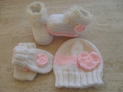 Baby Love Hearts Girl Boots Set