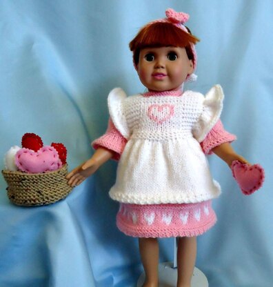 Hearts and Flowers, Knitting Patterns fit American Girl and other 18-Inch Dolls