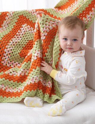 Big Granny Baby Blanket in Bernat Softee Baby Solids