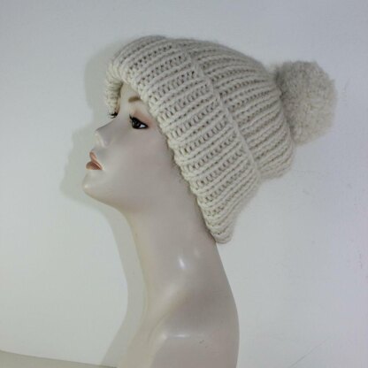 Super Chunky Rib Bobble Beanie CIRCULAR