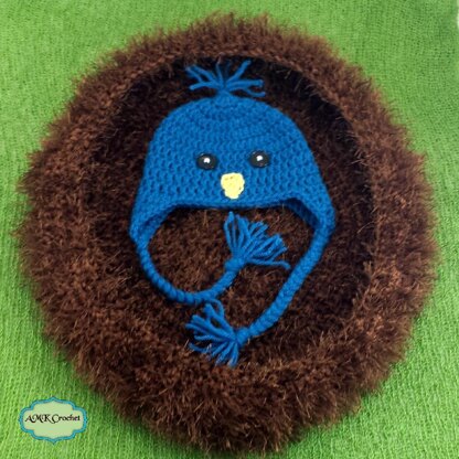 Newborn Blue Bird Hat and Nest