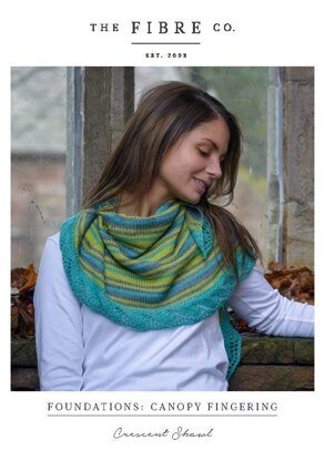 Crescent Shawl in The Fibre Co. Canopy Fingering - Downloadable PDF