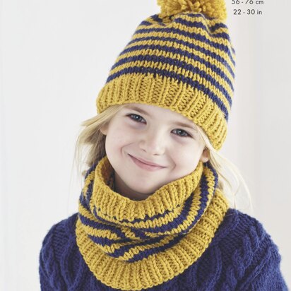 Cardigan, Hat and Snood Knitted in King Cole Ultra-Soft Chunky - 5688 - Downloadable PDF