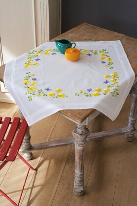 Vervaco Spring Flowers Tablecloth Embroidery Kit