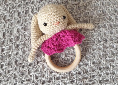 Sweet Bunny amigurumi doll lovey pacifier clip baby teether small baby children plush