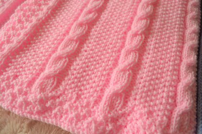 Cable Baby Blankets in two simple designs