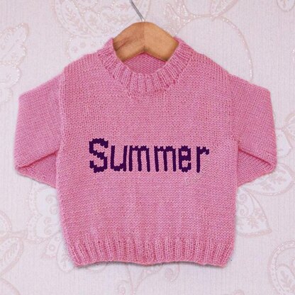 Intarsia - Summer Moniker Chart - Childrens Sweater