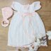 Knitting pattern baby christening dress & hat #213