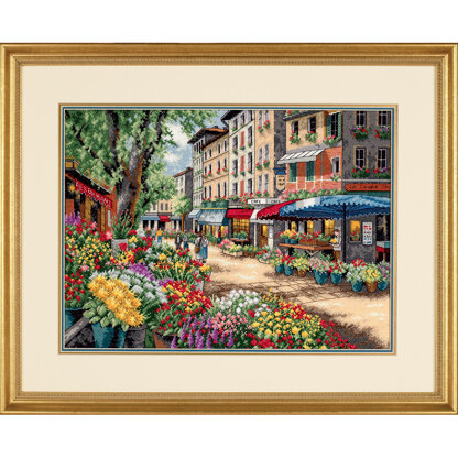 Dimensions Paris Market Cross Stitch Kit - 38cm x 28cm