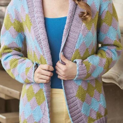 Diamond Intarsia Cardigan