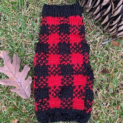 Buffalo Plaid Dog Sweater - knitting pattern