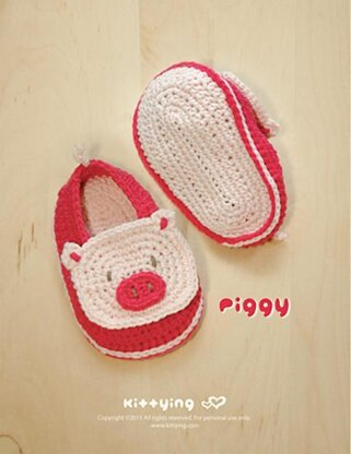 Piggy Baby Booties Crochet PATTERN
