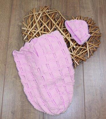 Knitting Pattern Baby Cuddle Sac Cocoon #133