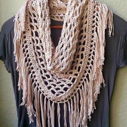 Boho Mesh Fringe Scarf