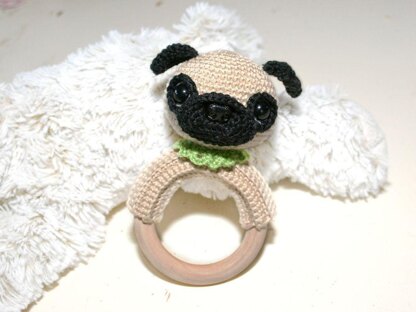 Pug Rattle Ring