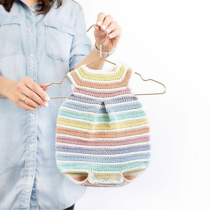 5 Sizes - Crocheted Rainbow Romper
