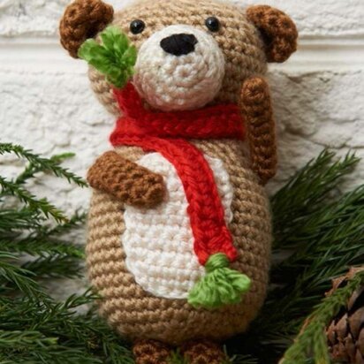 Bear Ornament in Red Heart Soft Solids - LW3702