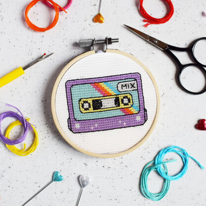 The Make Arcade Mixtape Cross Stitch Kit - 3 Inch