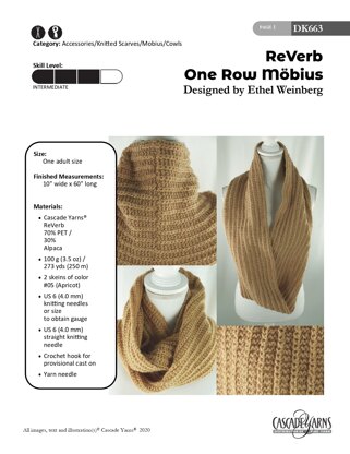One Row Mobius in Cascade Yarns ReVerb - DK663 - Downloadable PDF