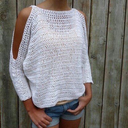 Open Shoulders Crochet Top