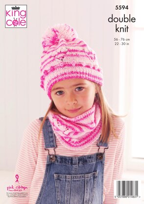 Sweater, Snood & Hat in King Cole Stripe DK - 5594 - Downloadable PDF