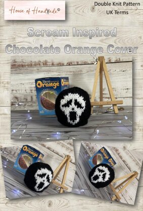 Scream Inspired Chocolate Orange Cover Knitting Pattern