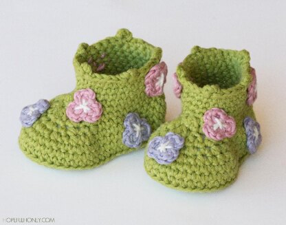 Field Of Flowers Baby Booties