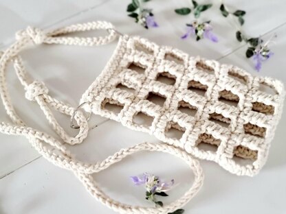 Mobile phone crossbody shoulder bag crochet pattern T29