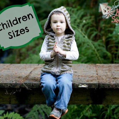 Woodland Hooded Vest Childrens