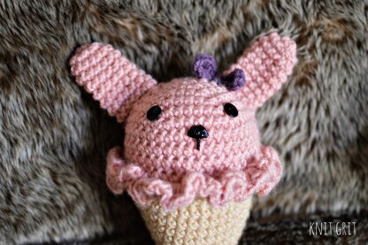 Bunny and Kitty Ice Cream Cone Amigurumi