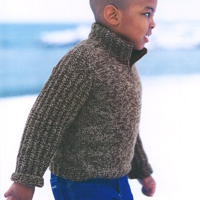 Boy Zip Neck Saddle Shoulder in Patons Classic Wool Worsted - Downloadable PDF