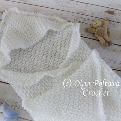 White Hooded Baby Blanket