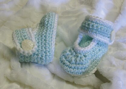 55-Ankle Strap Baby Booties