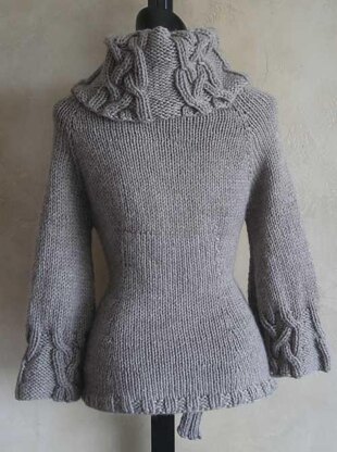 #90 Chic Cables and Lace Cowl Neck