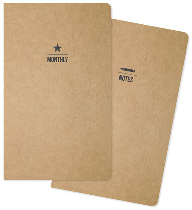 Carpe Diem Traveler's Notebook Inserts 5"X8.25" 2/Pkg - One Monthly/One Lined