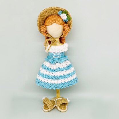 Crochet doll pattern, Amigurumi doll pattern, crochet doll clothes, Little Bo-Peep