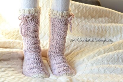 Big Bold Cabled Slipper Socks & Footies (Kids)