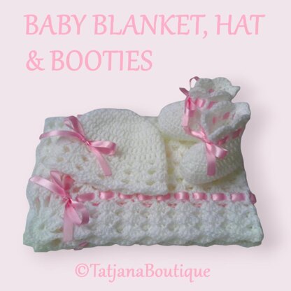 Baby Blanket, Hat and Booties