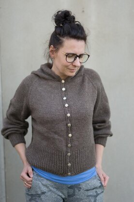 Stockinette Stitch Hooded Cardigan