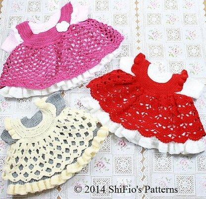 296-Plain Dress and 3 Pinafores Crochet pattern #296