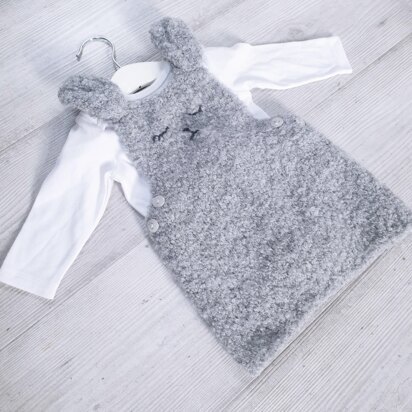 Knitted Bunny pinafore 0-2 yrs