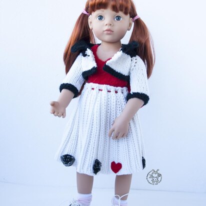 Outfit White and red for doll 18 inch