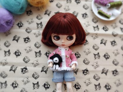 Cotton Flowers Jacket for Blythe